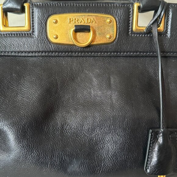 Vintage Prada Glacé Calf Leather Handbag with Strap (Authenticated) - Picture 2 of 16